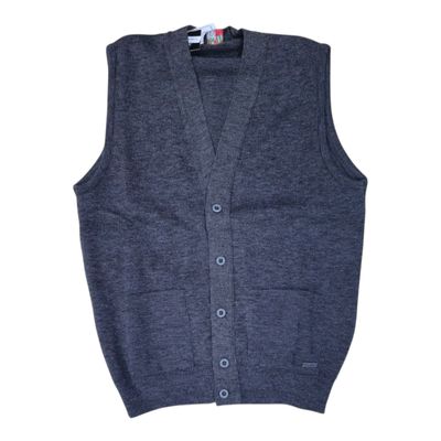 Dino Milano | Knitted Waistcoat With Pockets | Anthracite