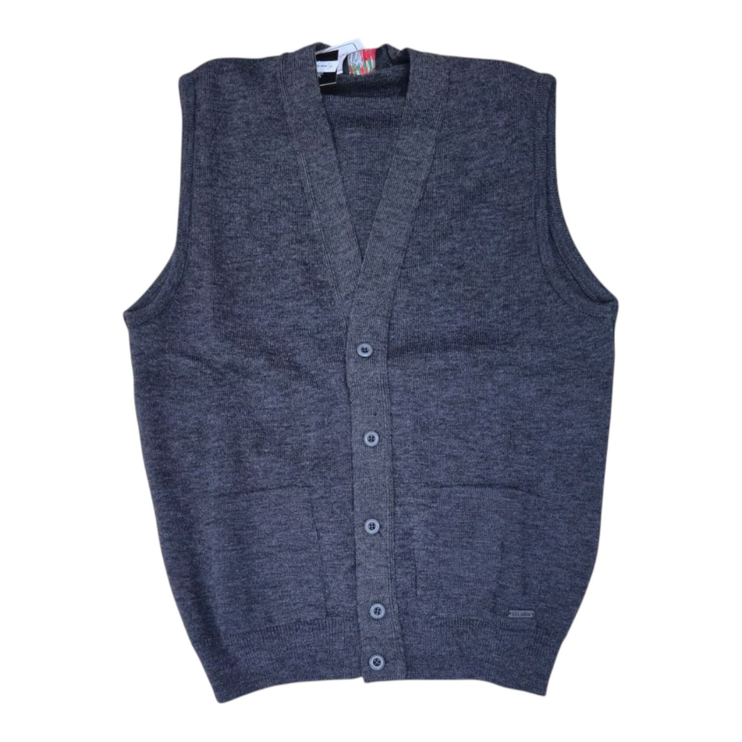 Dino Milano | Knitted Waistcoat With Pockets | Anthracite, Size: S