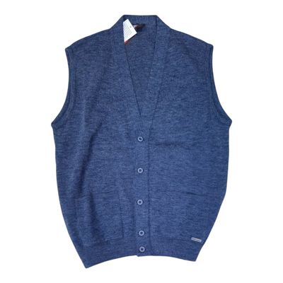 Dino Milano | Knitted Waistcoat With Pockets | Pacific Blue