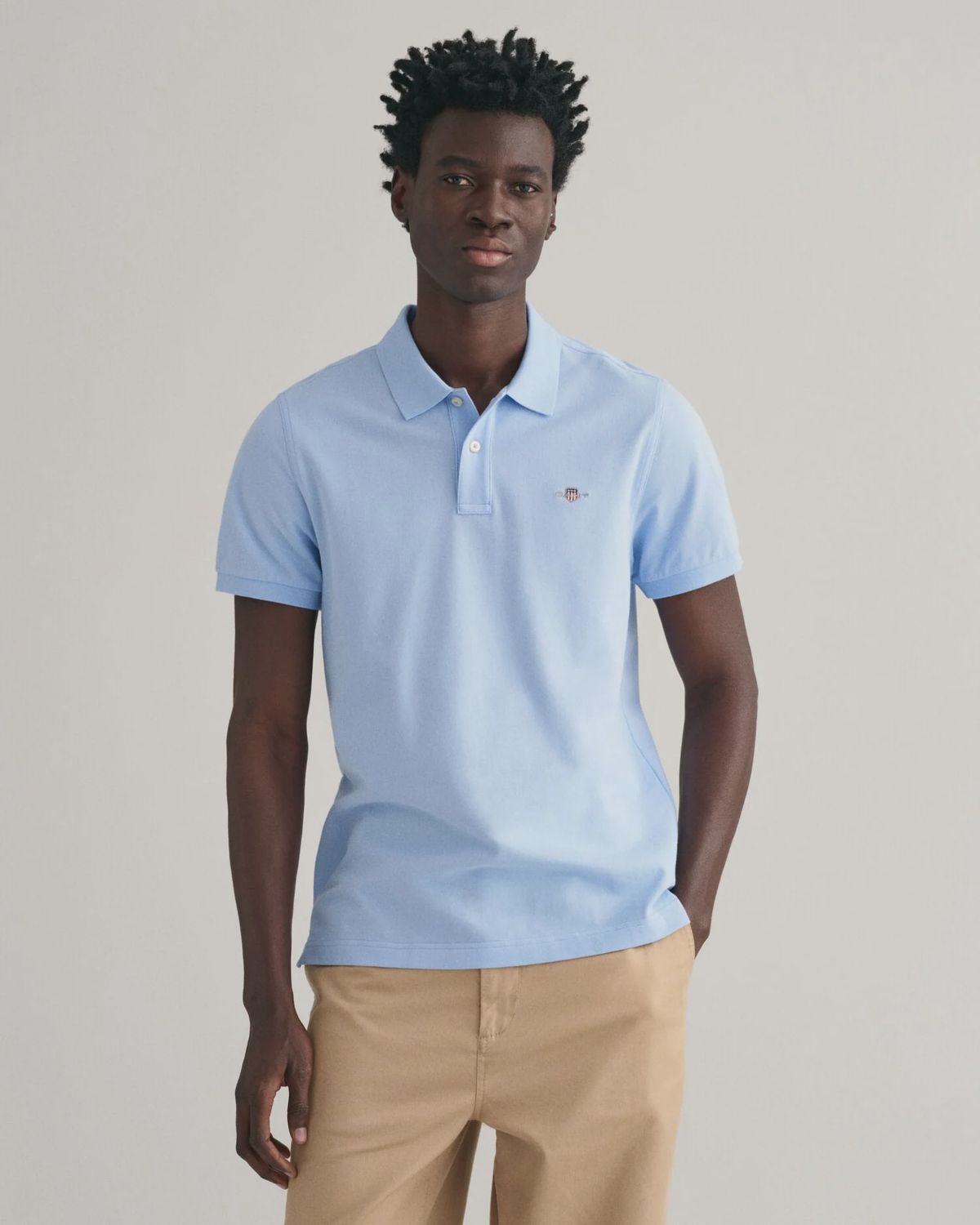 Gant | Regular Shield Pique Golfer - Light Blue, Size: M