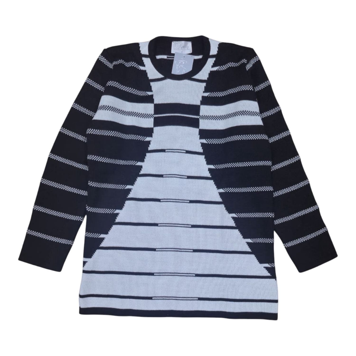 Romy | Geometric stripe pullover LP4301 | Black