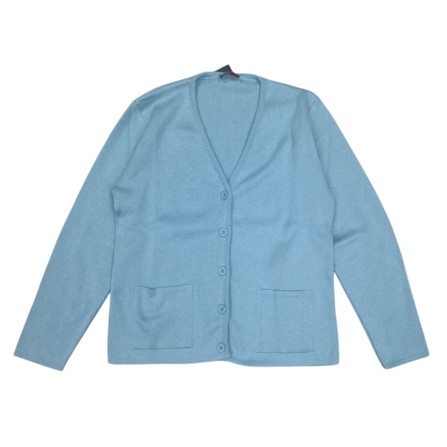 Dino Milano | Stripe button front cardigan C4353 | Duck Egg, Size: S