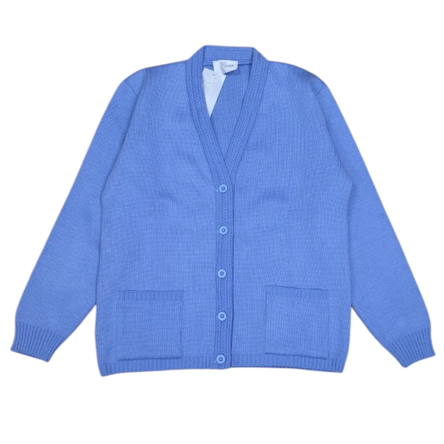 Romy | Ribbed trim v-neck cardigan C1800 | Periwinkle, Size: S