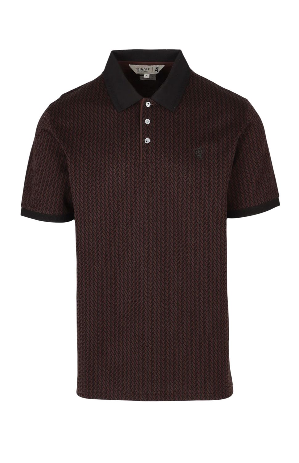 Pringle | Brandon Jacquard Mercerised Golfer | Brown