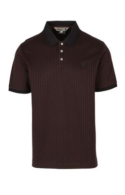 Pringle | Brandon Jacquard Mercerised Golfer | Brown
