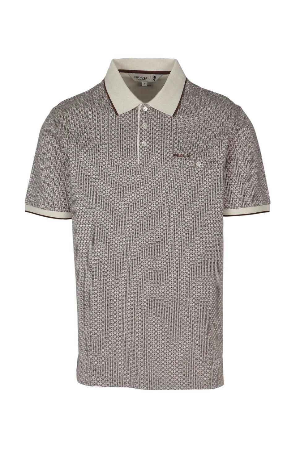 Pringle | Nicholas Mercerised Golfer | Ecru