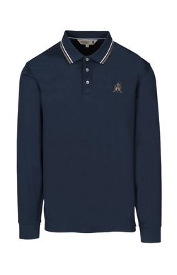 Pringle | Edward Long Sleeve Golfer | Mid Blue
