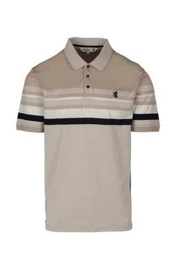 Pringle | Justin Stripe  Mercerised Golfer | Stone