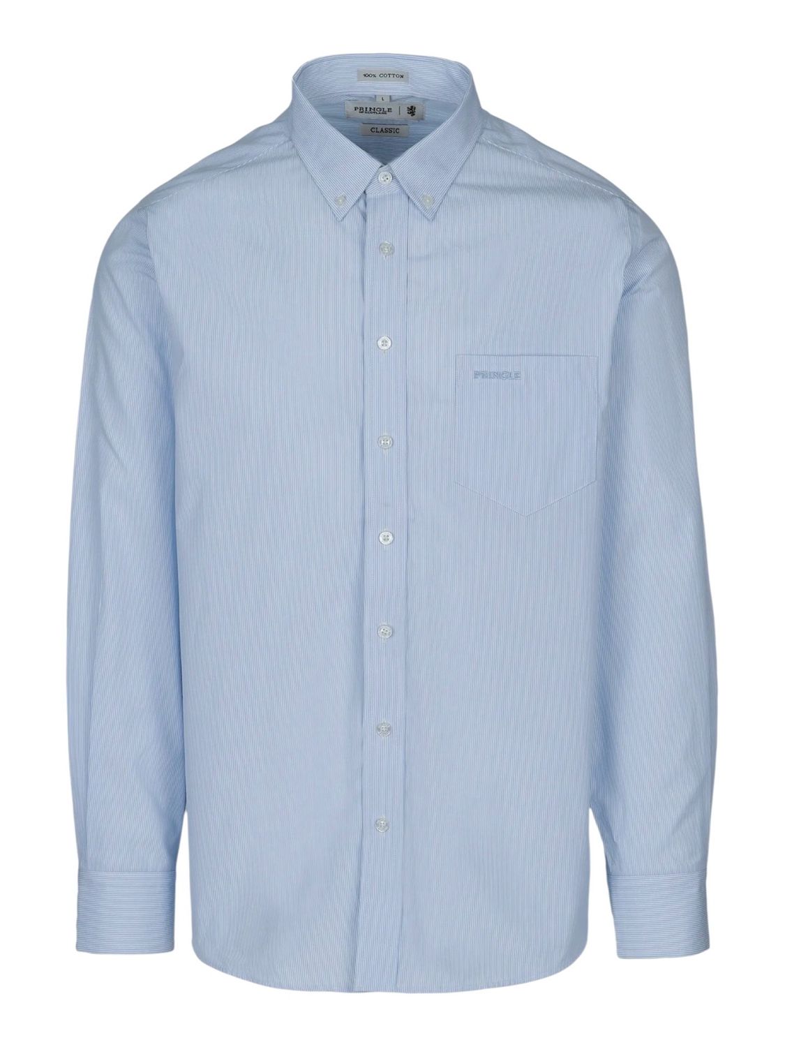 Pringle | Classic Long Sleeve Shirt | Oliver | Blue, Size: M