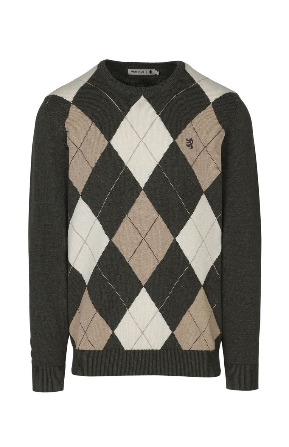 Pringle | Paul Argyle Crew Neck Knitwear | Olive