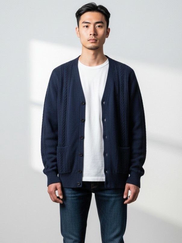 Pringle | Steven Cable Cardigan | Navy