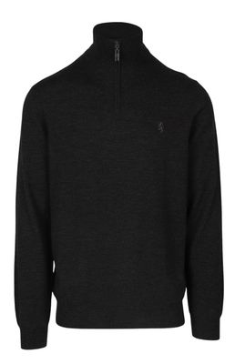 Pringle | Ernie 1/4 Zip Merino Knit | Charcoal