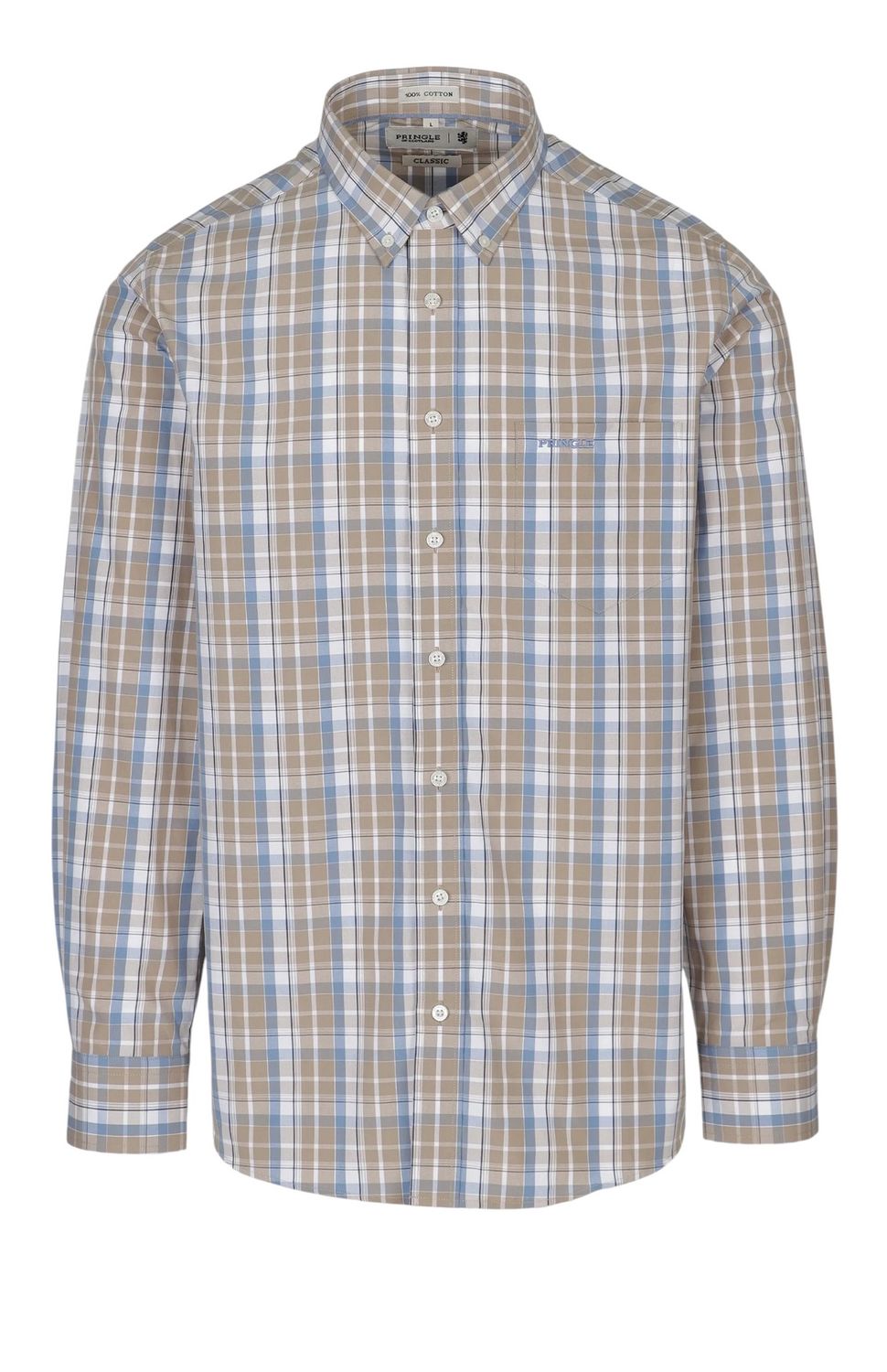 Pringle | Lucas Classic Long Sleeve Shirt | Stone