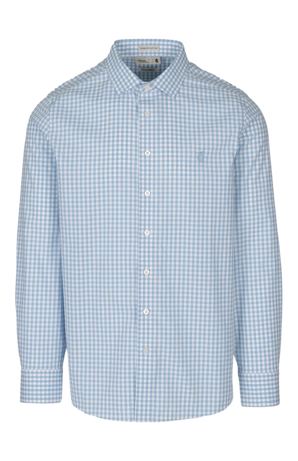 Pringle | Andy Tailored Long Sleeve Shirt | Blue Gingham, Size: M