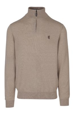 Pringle | Ernie 1/4 Zip Merino Knit | Biscuit