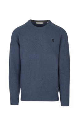 Pringle | Johnson Lambswool Crewneck Sweater | Mid Blue