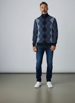 Pringle | Wayne Lambswool 1/4 Zip Jersey | Navy