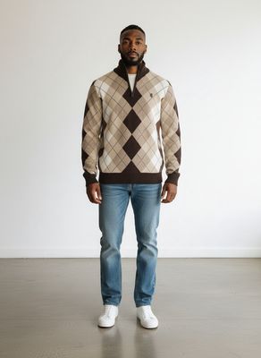 Pringle | Wayne Lambswool 1/4 Zip Jersey | Stone