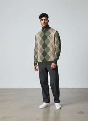 Pringle | Wayne Lambswool 1/4 Zip Jersey | Olive