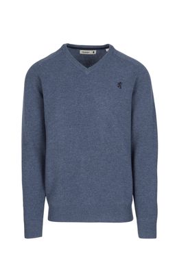 Pringle | Henry Lambswool V-Neck Sweater | Mid Blue