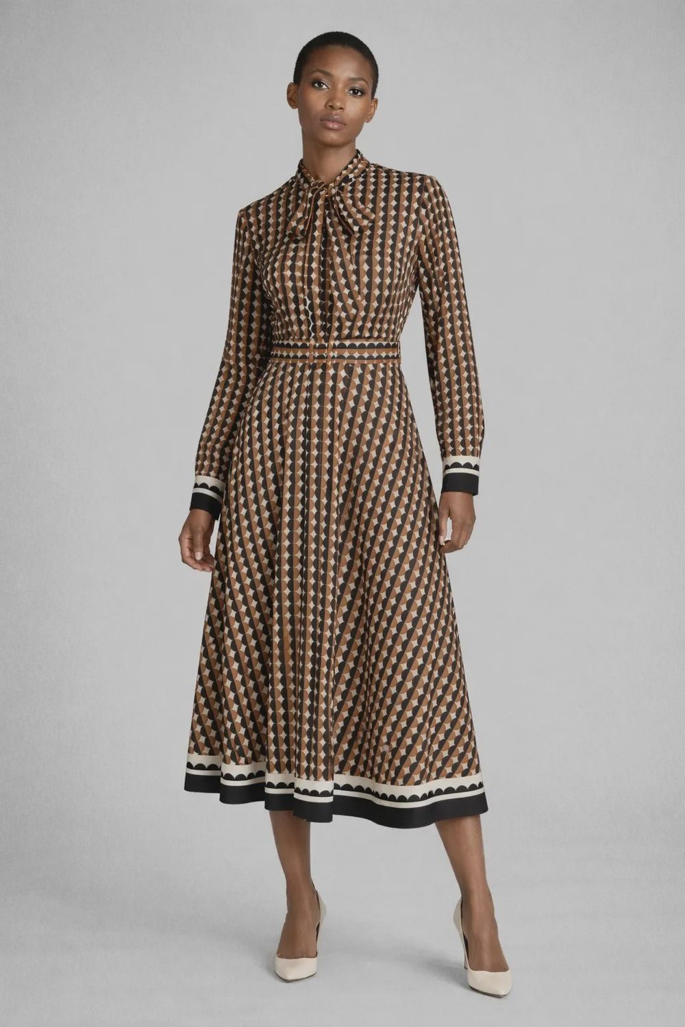 Pringle | Marinette Geo Print Dress | Brown