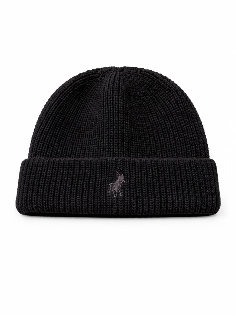 Polo | Knitted Beanie | Black, Size: One Size