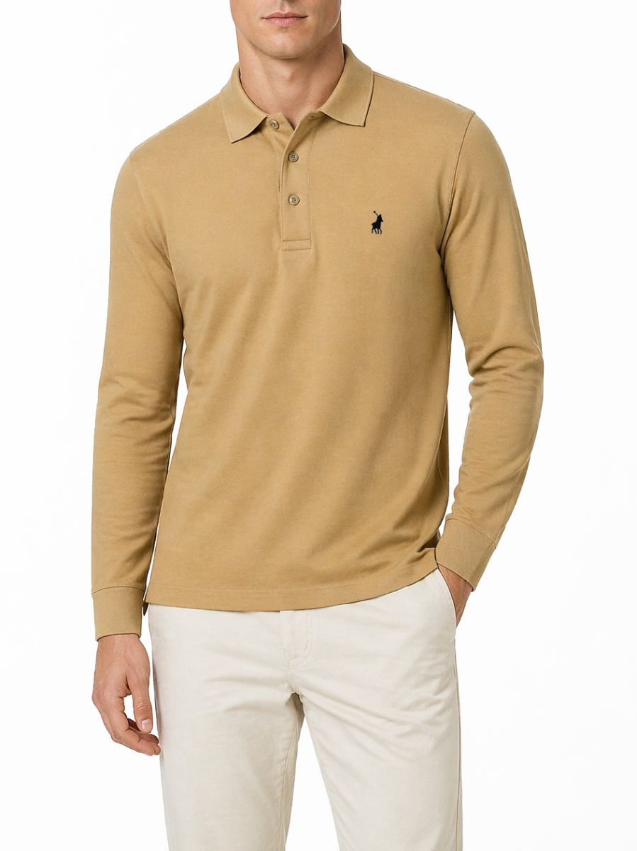 Polo | Double Face Long Sleeve Golfer | Stone