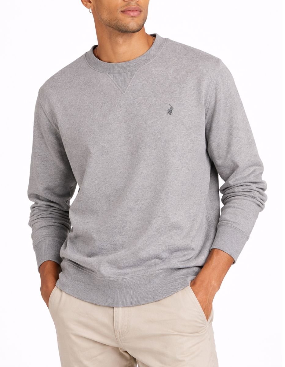 Polo | Aakil Essential Fleece Sweater | Grey Melange