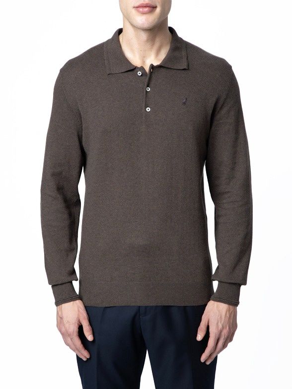 Polo | Fredrick Long Sleeve Knitwear Golfer | Chocolate, Size: M