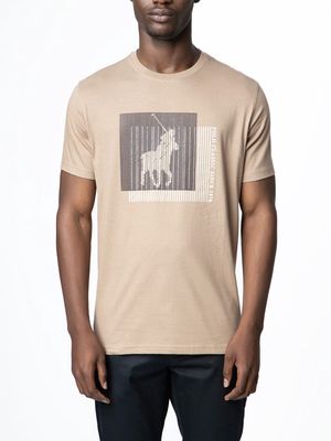 Polo | Issa Block Printed T-shirt | Taupe