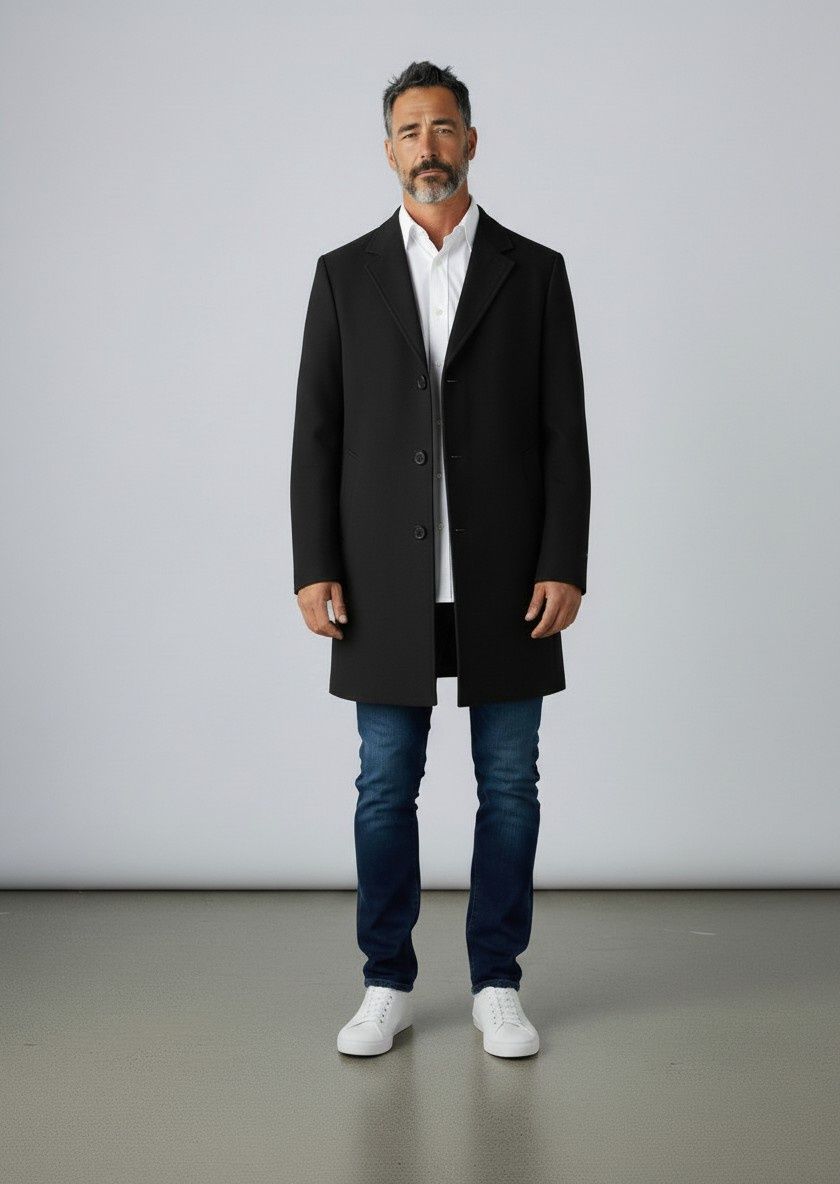 Polo | Geo Custom Fit Coat | Ink Blue