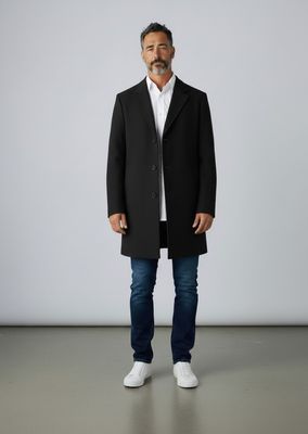 Polo | Geo Custom Fit Coat | Ink Blue