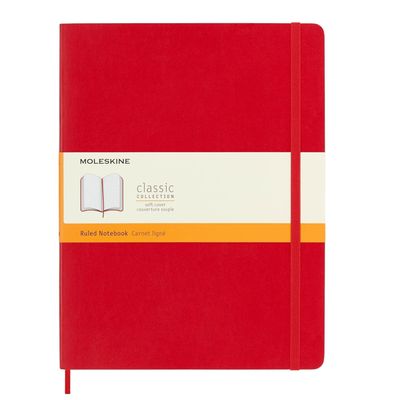 Moleskine | Classic Notebook Soft Cover | Scarlet Red- Ruled