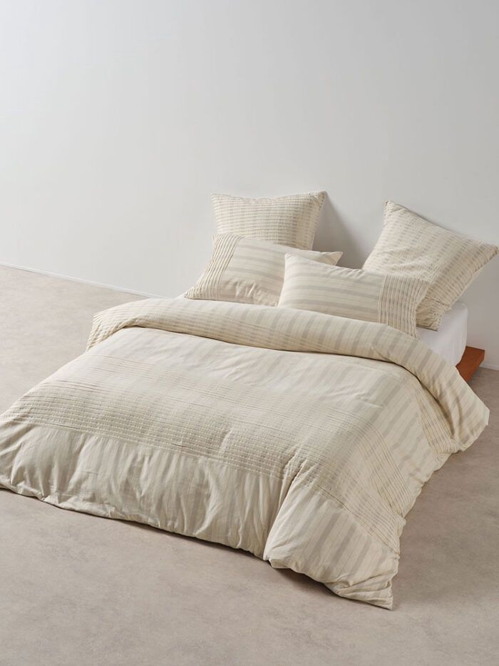 Linen House | Pambula Duvet Cover Set | Vanilla, Size: Double – 200x200cm