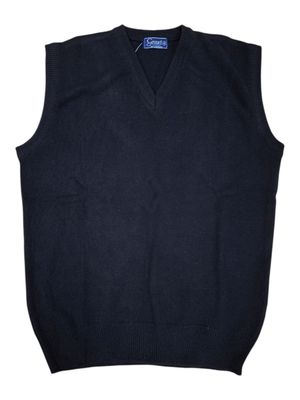 Grant | Lambswool Plain Slipover | Black