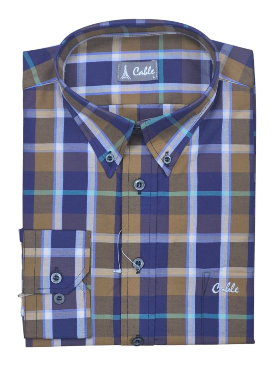 Cable | Classic Long Sleeve Shirt | CL186 | Navy