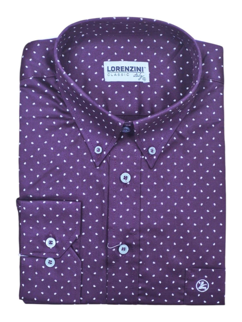 Lorenzini | Classic Long Sleeve Shirt | LO50/549 | Wine