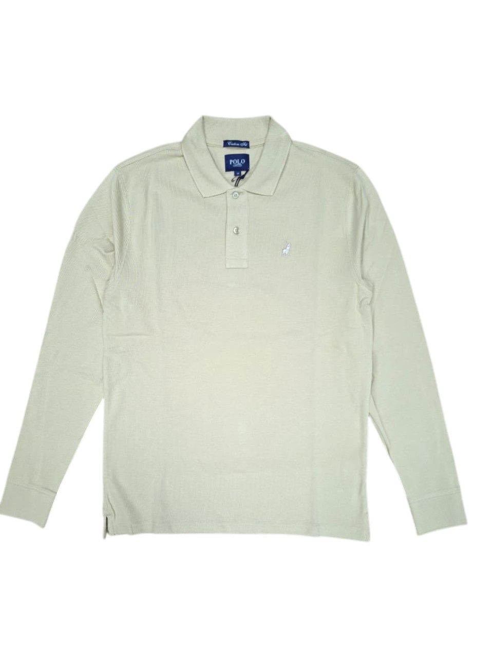 Polo | Carter Long Sleeve Pique Golfer | Stone