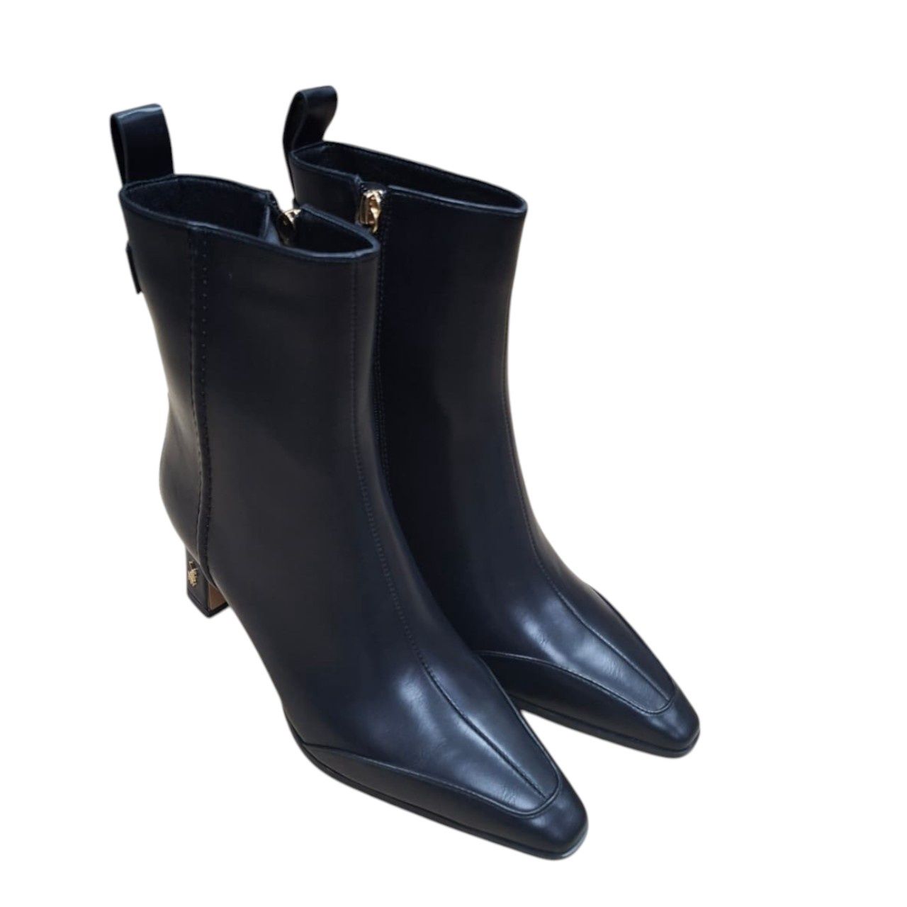 Polo | Slim Block Heel Ankle Boot | Black