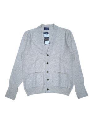 Grant | Plain Lambswool Cardigan | Oat