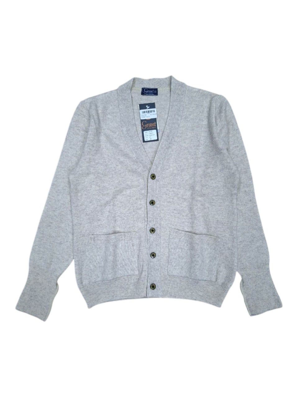 Grant | Plain Lambswool Cardigan | Oat, Size: S