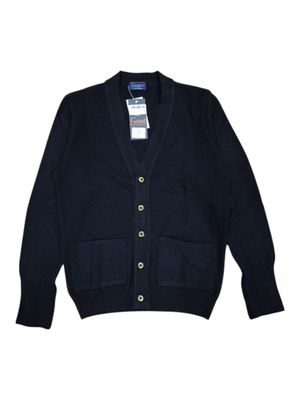 Grant | Plain Lambswool Cardigan | Black