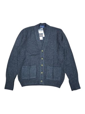Grant | Plain Lambswool Cardigan | Charcoal