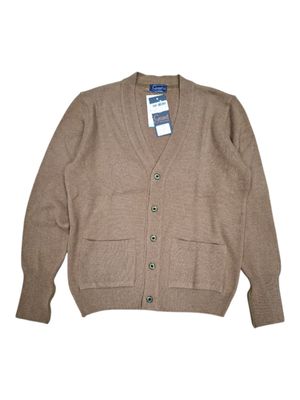 Grant | Plain Lambswool Cardigan | Ginger