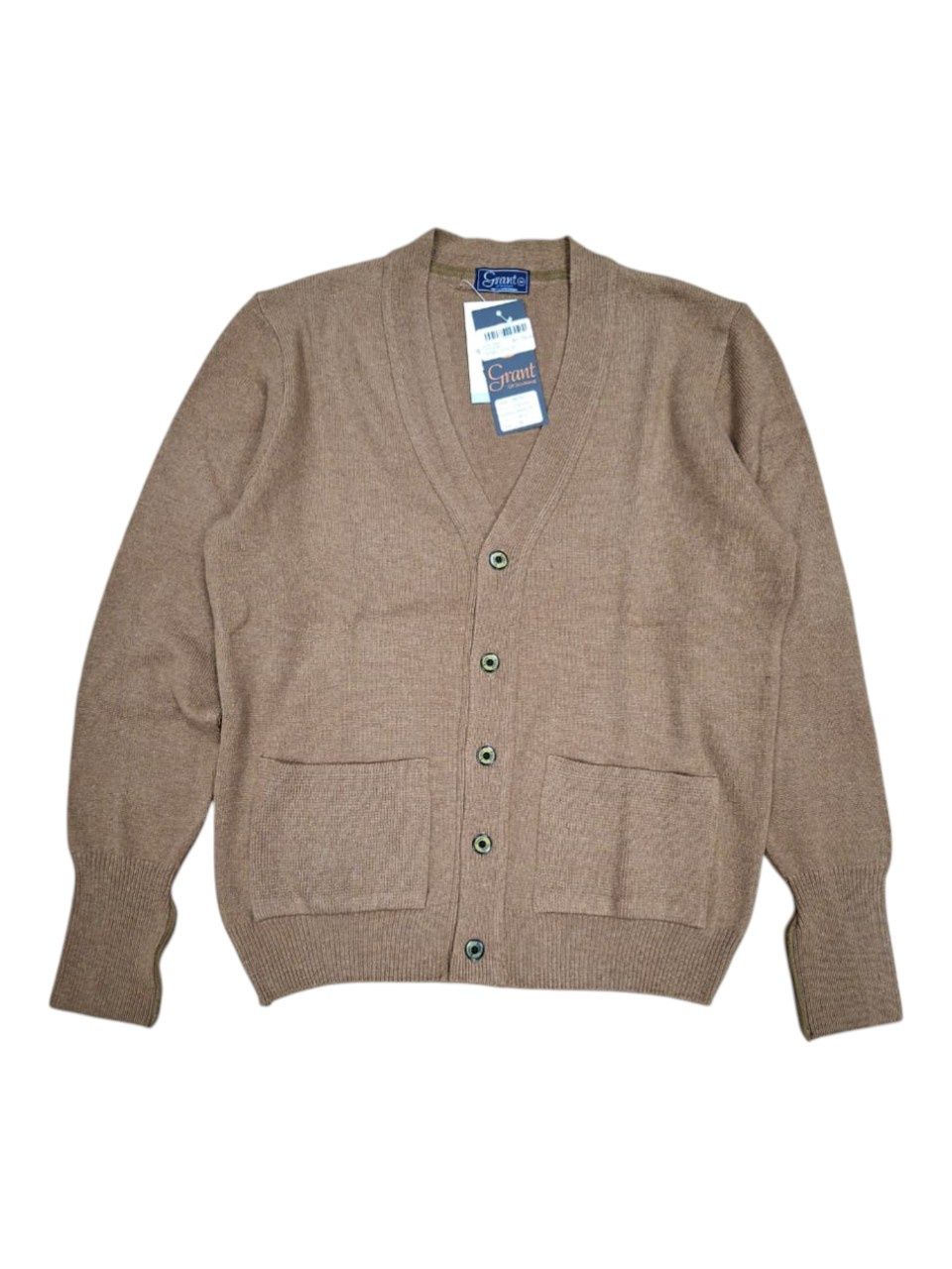 Grant | Plain Lambswool Cardigan | Ginger, Size: S