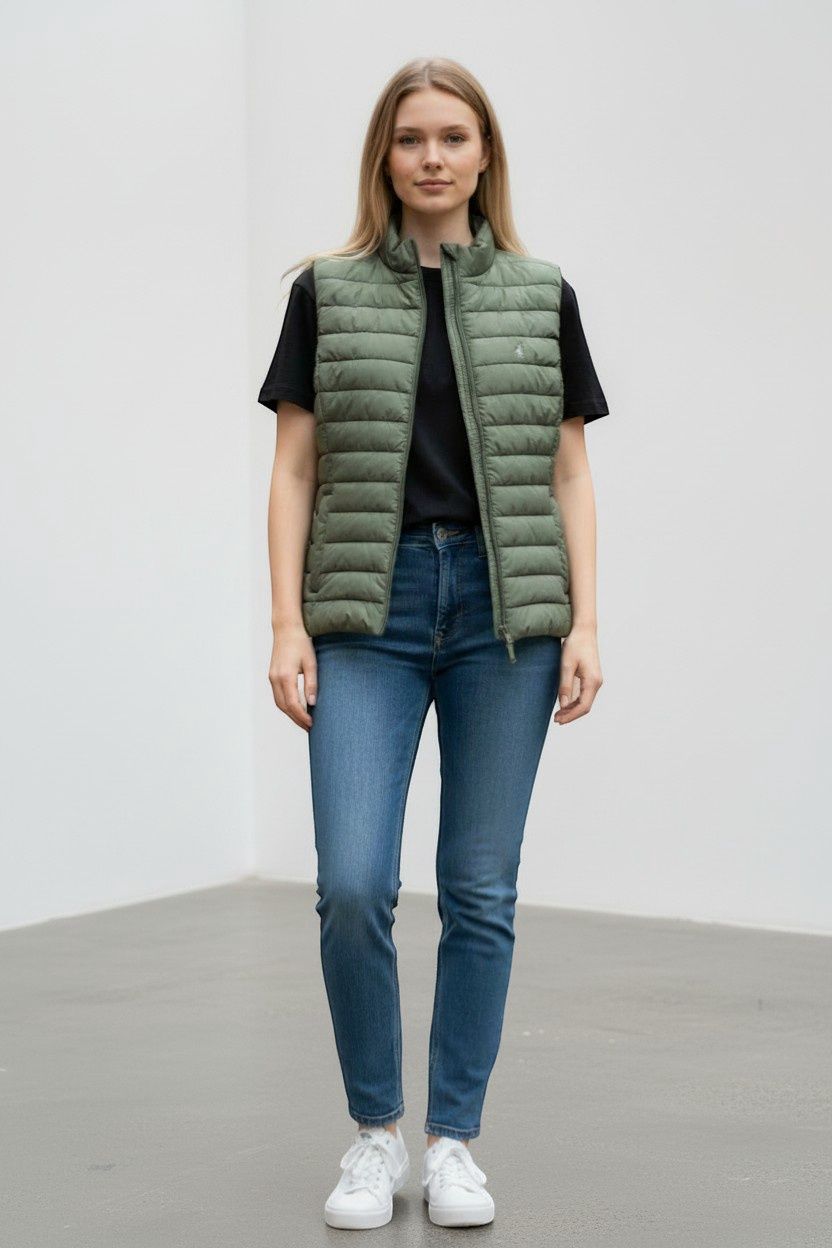Polo | WMN Bailey Sleeveless Puffer | Olive, Size: S