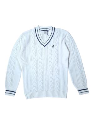 Polo | wmn Jane V-Neck  Cable Knit | Off White