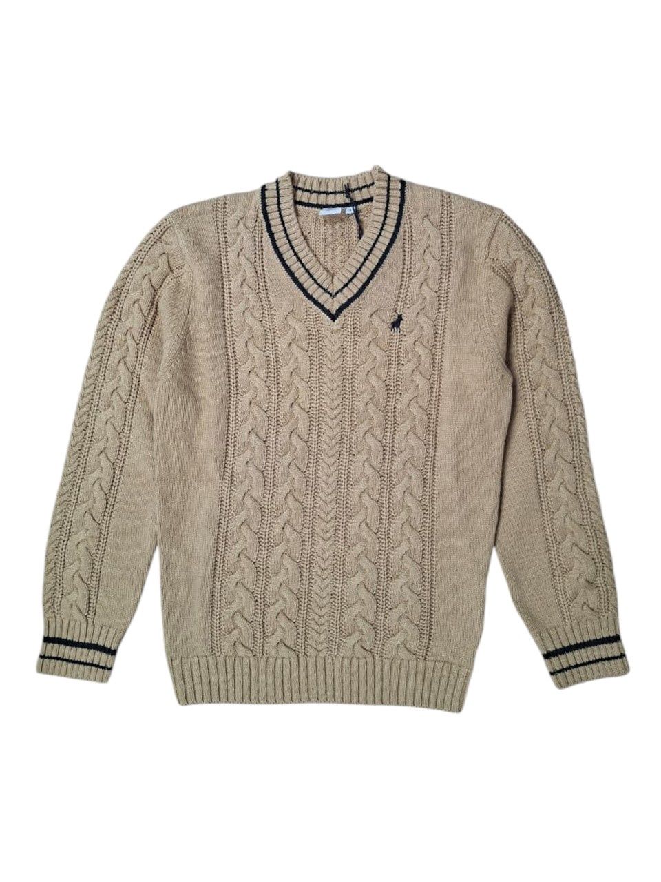Polo | wmn Jane V-Neck Cable Knit | Camel