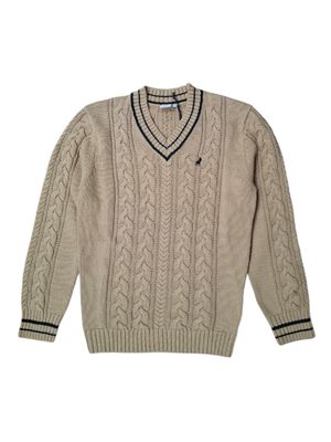 Polo | wmn Jane V-Neck Cable Knit | Camel