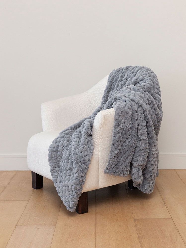 Linen House | Arctic Snug Throw | Vintage Steel| 150x200